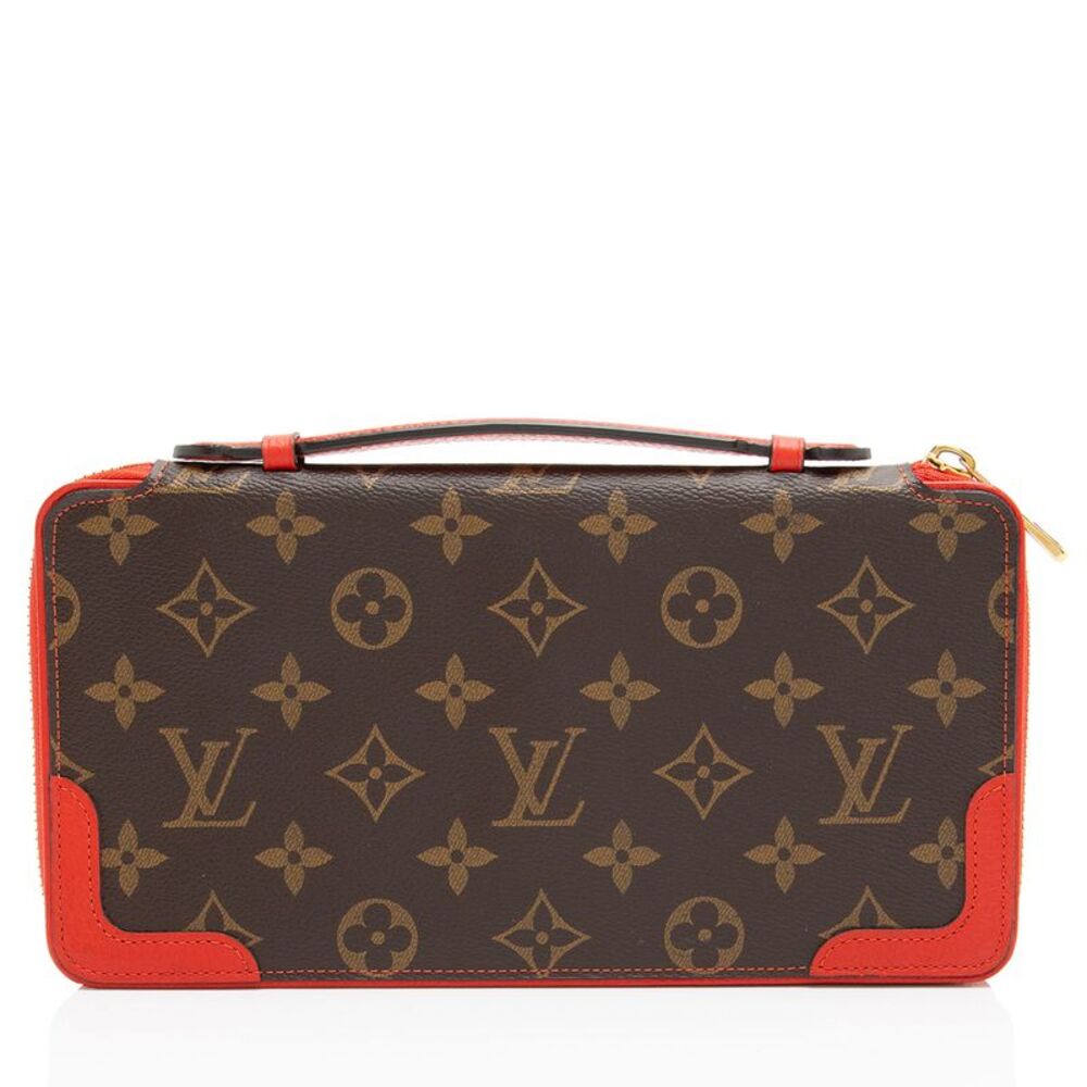 Louis Vuitton Red and Brown Monogram Key Card Holder